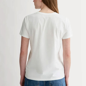 Últimos Diseños, Camiseta de Verano Ligera para Mujer, Colores Personalizados, Secado Rápido, Transpirable, Cuello en V, Estampado Floral, Poliéster/Algodón - Product Image 2