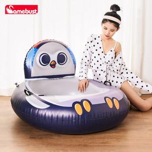 เก้าอี้ลอยน้ำเป่าลมรูปนกฮูก Samebust สำหรับเด็ก ของเล่นปาร์ตี้สระว่ายน้ำ ทำจากวัสดุ PVC - Product Image 2