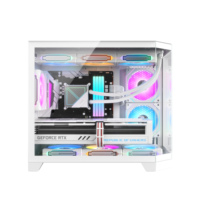 Boîtier de jeu PC AntarcChill en polycarbonate blanc, design élégant, format Mid-Tower avec alliage d'aluminium, produit en stock ODM/OEM