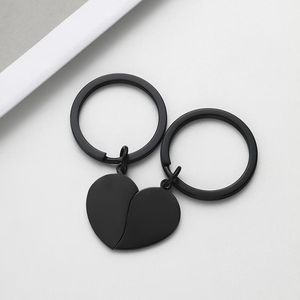 Porte-clés <span class=keywords><strong>mousqueton</strong></span> vierge en acier inoxydable, forme cœur puzzle, personnalisable avec logo gravé au laser, vente en gros - Product Image 2