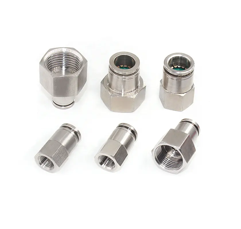 Kunden spezifische Produkte für pneumatische Teile Edelstahl-Innengewinde-Rohr verbinder adapter Pneumatische Anschluss kupplung