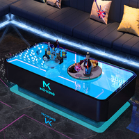 Vente en gros d'usine Bar commercial Table à LED pour discothèque à vin Logo personnalisé Verre trempé Pub Salon VIP Mobilier de table lumineux