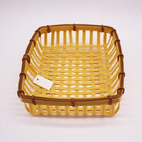 Panier à frites rectangulaire en PP tissé imitation bambou, qualité alimentaire, facile à nettoyer, durable, imperméable, résistant aux moisissures, pour utilisation en restauration rapide et snack-bars