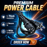 Cable de Extensión de Corriente Alterna para Computadora/Laptop, 2 Pines, 13A/10A, 1m, para Electrónica de Consumo, Venta al Por Mayor