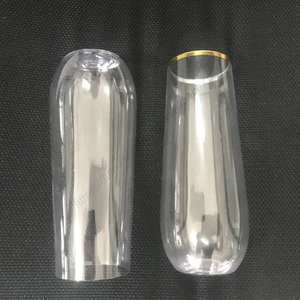 Vente en gros DD1049 Verres à vin sans pied en plastique incassable pour fêtes et mariages, flûtes à champagne à bord doré - Product Image 5