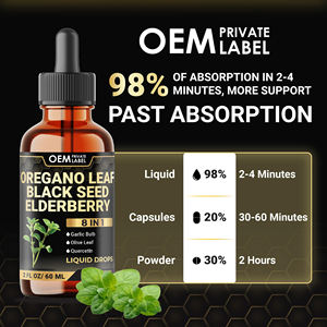 8 in 1 olio di origano gocce liquide con olio di semi nero, sambuco, aglio, foglia di olivo, quercetina bromelina integratore di pepe nero - Product Image 6