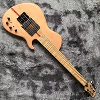 Guitare basse électrique personnalisée à 6 cordes avec corps en ELM et manche traversant, micro actif, acceptation des commandes OEM