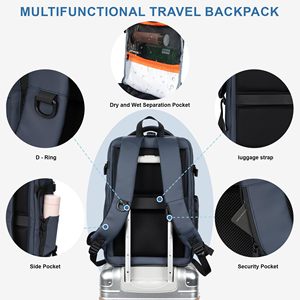 Flight-Ready Multi-Compartment Travel <b>Backpack</b> Smart 3-Compartment Design with All-Day Comfort Durable Style - Product Image 2