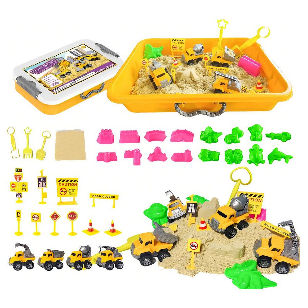 Caja de arena con kit de construcción de castillo