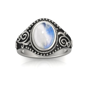 <span class=keywords><strong>Destiny</strong></span> Jewelry-Anillo de plata de primera ley con piedra lunar para mujer, sortija, plata esterlina 2021, Estilo Vintage, colorido - Product Image 2