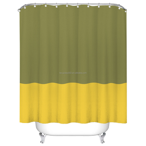 Ensemble <span class=keywords><strong>de</strong></span> rideaux <span class=keywords><strong>de</strong></span> salle <span class=keywords><strong>de</strong></span> bain personnalisés pour designers, en tissu jacquard gaufré robuste, dégradé vert <span class=keywords><strong>et</strong></span> <span class=keywords><strong>or</strong></span> - Product Image 1