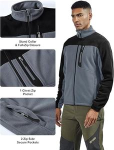 Vestes en polaire pour hommes, légères, à fermeture éclair intégrale, pour l'automne, chaudes, pour l'hiver, pour la randonnée en plein air, avec poches - Product Image 3