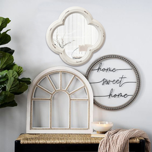 Luxury casale RTS fatto a mano bianco rustico decorativo per la casa a forma irregolare piccolo <span class=keywords><strong>bagno</strong></span> expejo legno cornice <span class=keywords><strong>specchio</strong></span> da parete - Product Image 6