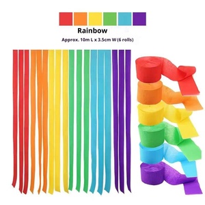 Papel Crepé Biodegradable, Suave, Resistente y Elástico para Manualidades Florales, Rollos de Papel Crepé Arrugado para Colas de Cometas, Festivales y Eventos - Product Image 1