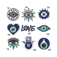 Patchs brodés en tissu Blue Evil Eye sur fer personnalisé en gros