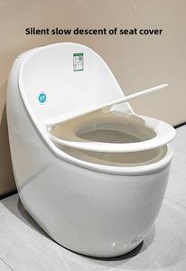 مرحاض سيراميك مودرن للحمام مدمج عالي الجودة على شكل بيضة مع سيفون نفاث - Product Image 5