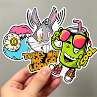 Etiquetas de Diseño Personalizado para Empresas, Adhesivos de Vinilo Impermeables con Dibujos Animados, Adhesivos Troquelados para Logotipos Comerciales