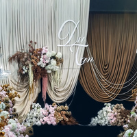 Rideau de fond décoratif Muwei Série Marron Vintage, Rideaux en tissu pré-plissés assortis pour scène de mariage et photomaton d'événements