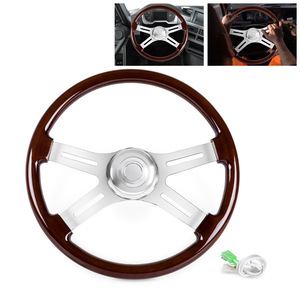 Volant classique en bois de pêche 460 mm (18 pouces) à 4 branches, style rétro pour voiture et camion - Product Image 5