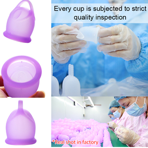 <span class=keywords><strong>Copa</strong></span> <span class=keywords><strong>Menstrual</strong></span> Vaginal de Silicona Médica 100% Reutilizable para Mujeres, Juego de Copas Menstruales de Silicona de Grado Médico con Etiqueta Privada - Product Image 4