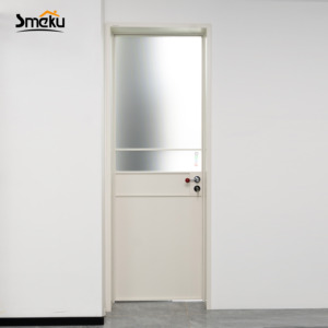 <span class=keywords><strong>Porte</strong></span> intérieure moderne en aluminium à cadre fin blanc, avec vitrage, prix d'usine de gros pour les développeurs - Product Image 1