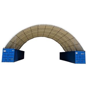 <span class=keywords><strong>Grand</strong></span> abri de stockage industriel <span class=keywords><strong>en</strong></span> tissu à double treillis avec structure métallique et bâche PVC résistante aux UV - Product Image 3