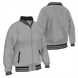 Blouson universitaire personnalisé à fermeture éclair, blouson bomber OEM, blouson de baseball homme femme, blouson en tricot côtelé à marque privée, fabricant en gros - Product Image 4