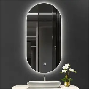 Современное противотуманное умное зеркало для ванной комнаты, настенный туалетный столик со светодиодной подсветкой и подсветкой с Bluetooth и интеллектуальным дизайном