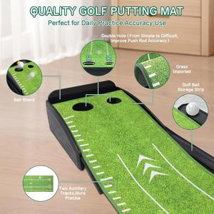 MOSSIC Tapis de golf portable en PU de 3 m pour droitiers, idéal pour hommes, bureau, jardin, cadeau - Product Image 3