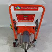 Pistolet double R7 220V pour pulvérisation pneumatique de ciment et de plâtre, machine à projeter le mortier pour revêtement de pierre naturelle, machine à enduire les murs