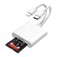 Adaptador de cámara digital de transferencia ultrarrápida 2 en 1 con interfaz de cable dual USB C OTG, lector de tarjetas de memoria SD y TF