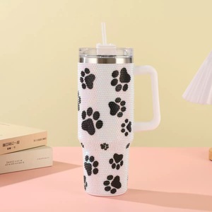 Stainless Steel Tumbler With Glitter Design Cartoon Pattern Vacuum Flask With Straw For Travel - Product Image 6