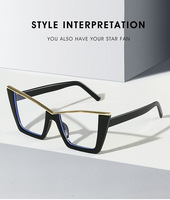 Gafas de Sol Estilo Punk con Borde Dorado para Mujer, Montura Negra Europea Americana, Sin Graduación