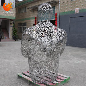 Escultura de Figura Hueca de Acero Inoxidable Grande Personalizada para Exteriores, con Técnica de Pulido, para Adornos de Jardín Urbano y Paisajismo - Product Image 5