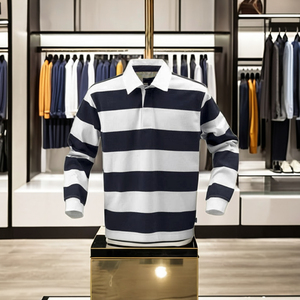 Maglia da Rugby personalizzata da uomo e da donna Polo a righe traspiranti a maniche lunghe <span class=keywords><strong>abbigliamento</strong></span> <span class=keywords><strong>sportivo</strong></span> da <span class=keywords><strong>calcio</strong></span> per adulti - Product Image 3