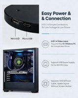 Écran LCD Rond Vsdisplay IPS pour Boîtier PC, Moniteur LCD CPU/GPU 1:1 9cm, Écran Secondaire USB HD 2,8 pouces 480x480
