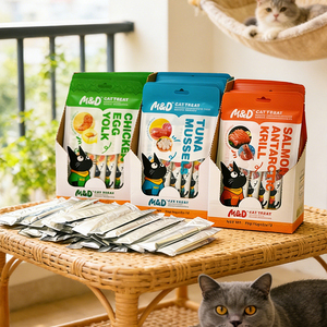 Großbestellung Katzen-Nassleckerlis Fabrik 100% Natürlicher Proteinreicher Snack Thunfisch Lachs Hühnchengeschmack Katzennassfutter Katzenfutter OEM - Product Image 2