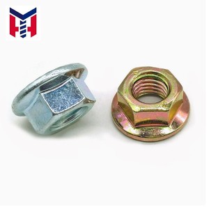 Écrous à bride galvanisés, écrous à bride hexagonaux antidérapants, écrous intégrés avec <span class=keywords><strong>rondelle</strong></span> zinguée couleur, M3M4M5M6M8M10M12M14M16 - Product Image 4