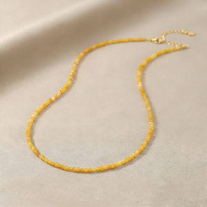 Collier ras du cou minimaliste pour femme en pierres de citrine naturelle OEM, perles délicates, résistant à l'eau, idéal pour les soirées - Product Image 2