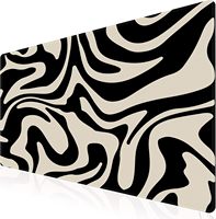 Tapis de souris XXL surdimensionné à motif floral personnalisé, imperméable, antidérapant, avec bordure renforcée