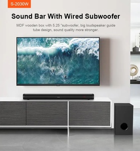 Audmic Chất lượng cao <span class=keywords><strong>2.0CH</strong></span> <span class=keywords><strong>Bluetooth</strong></span> thanh âm thanh có dây loa siêu trầm với màn hình LED và điều khiển từ xa cho nhà TV và loa HDMI - Product Image 5