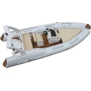 Produsen Cina HAOHAI 19ft 5.8M Kaku Hull RIB Tiup Hypalon Kapal Nelayan dengan Motor Luar