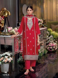 Heavy Chinon Salwar Kameez con bordado Multi y codificación Zarkhan Work Pakistani Salwar Suit con Dupatta - Product Image 2