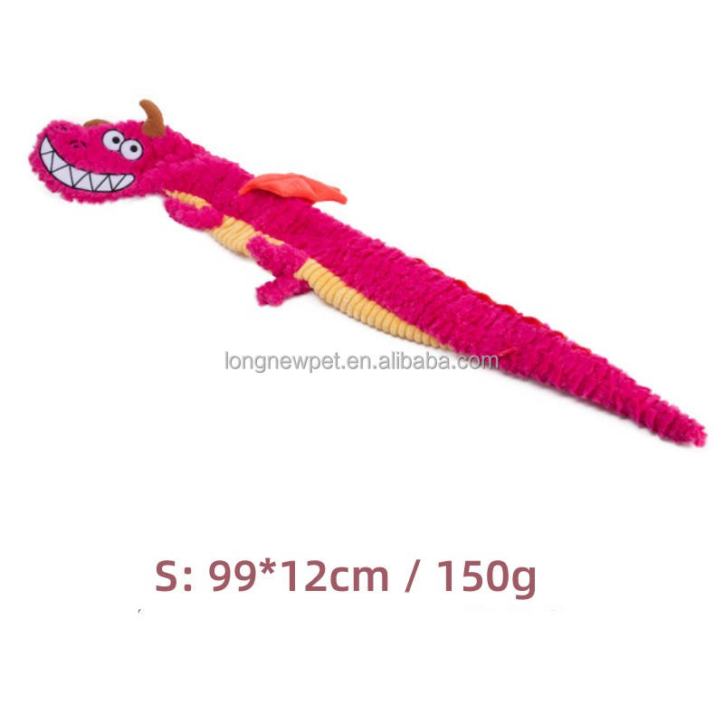 Squeak Dragon Plush Interactive Dog Toy by Longnew Pet