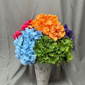 YOPIN-8033 Bouquet di Ortensie Artificiali Colorate in Seta, 5 Fiori con Foglie per Casa e San Valentino - Product Image 4