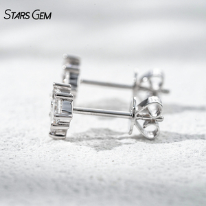 Boucles d'oreilles en diamant de laboratoire StarsGem, or massif 10K plaqué rhodium, 0,6 carat total, DEF VS, taille princesse, design cœur, bijoux fins - Product Image 5