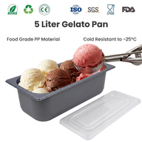 Barquette à gelato en PP de qualité alimentaire, recyclable, empilable, avec couvercle, pour usage industriel personnalisé, emballage alimentaire pour congélateur commercial