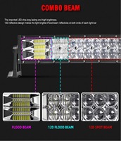Barre lumineuse LED incurvée universelle 12V/24V, 22-52 pouces, combiné spot et flood, éclairage tout-terrain pour camion, SUV, VTT, UTV, 4x4