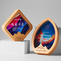 Trophée en bois gravé sur mesure avec finition champagne, reconnaissance d'entreprise pour événements professionnels et sportifs, coffret cadeau inclus