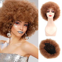 Perruque afro pour femmes africaines, cheveux courts bouclés et volumineux, fabriquée à la machine, style Xuchang, pour l'Europe, l'Amérique et l'Afrique